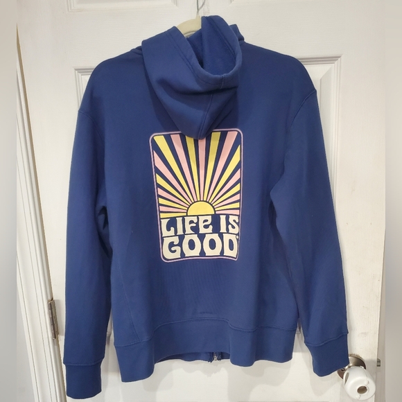 Life is Good Women's Simply True Fleece Zip Hoodie - Retro Sunburst Size Medium - Picture 8 of 16